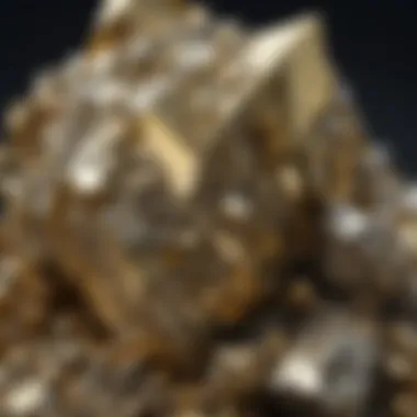 Close-up of pyrite crystal showcasing its metallic luster and cubic structure