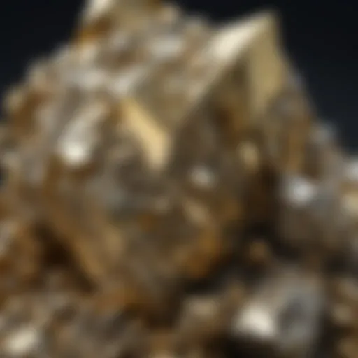 Close-up of pyrite crystal showcasing its metallic luster and cubic structure