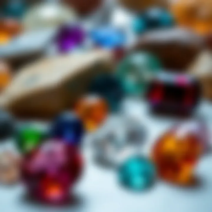 Showcase of Polished Gemstones Collection of polished gemstones showcasing their colors and textures