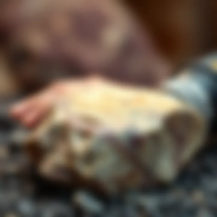 A beautifully polished rock after using a grinder tool, showcasing the results of effective rock polishing