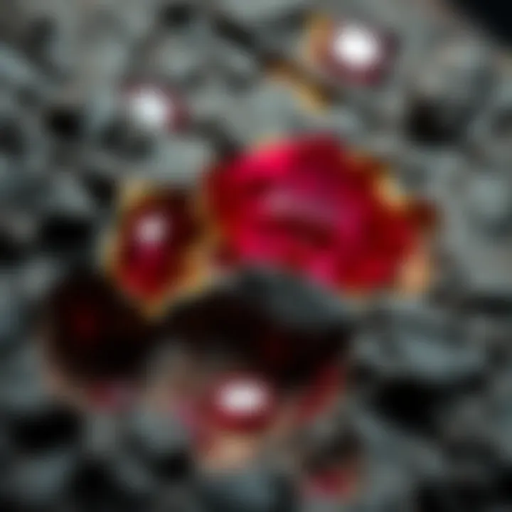 A geological cross-section illustrating the formation of rubies within metamorphic rocks.