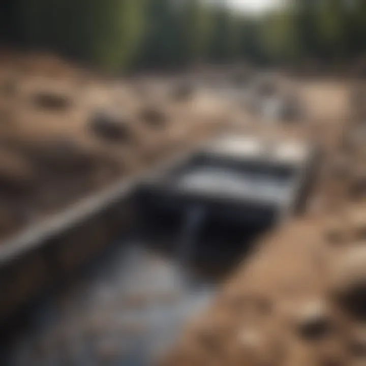 Small sluice box in action at a recreational mining site