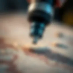 Close-up of Dremel tool with polishing attachment