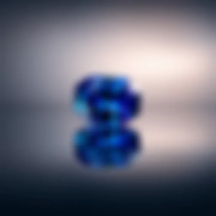 Stunning Tanzanite Reflection A stunning tanzanite piece reflecting its deep blue hues against a sleek background