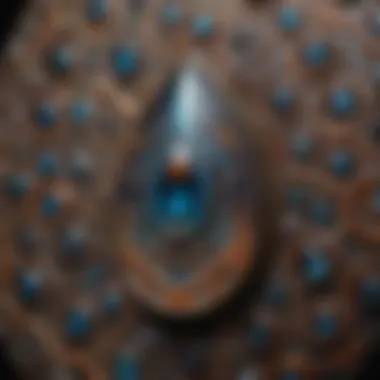 Intricate Patterns in Teardrop Cabochons Close-up of a teardrop cabochon revealing intricate patterns and hues.