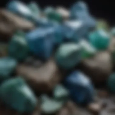 Cultural Significance of Blue and Green Minerals Artistic display of blue and green minerals emphasizing their cultural significance