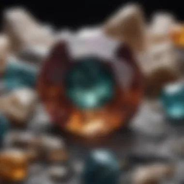 Intricate Details of a Mini Gemstone A close-up of a single mini gemstone highlighting its intricate details and natural beauty.