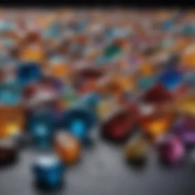 Vibrant Mini Gemstone Collection An array of exquisite mini gemstones showcasing their vibrant colors and unique shapes.