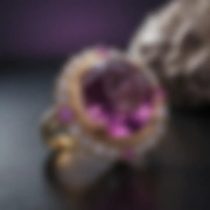 An elegant jewelry piece featuring purple topaz, demonstrating its appeal in fashion.