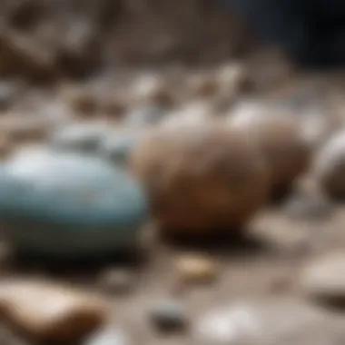 A close-up view of various natural stones ready for adhesive application.