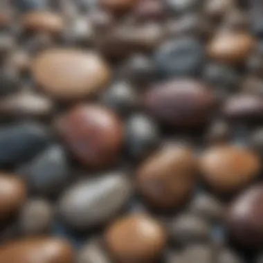 Polished River Rocks A close-up of polished river rocks showcasing their smooth textures and vibrant colors.