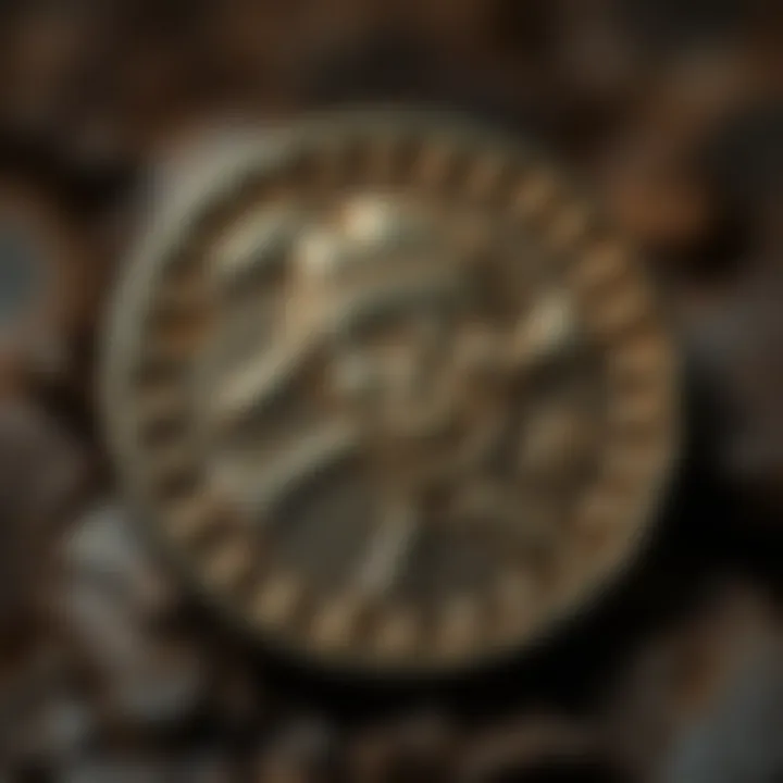 Ancient pirate coin showcasing intricate design