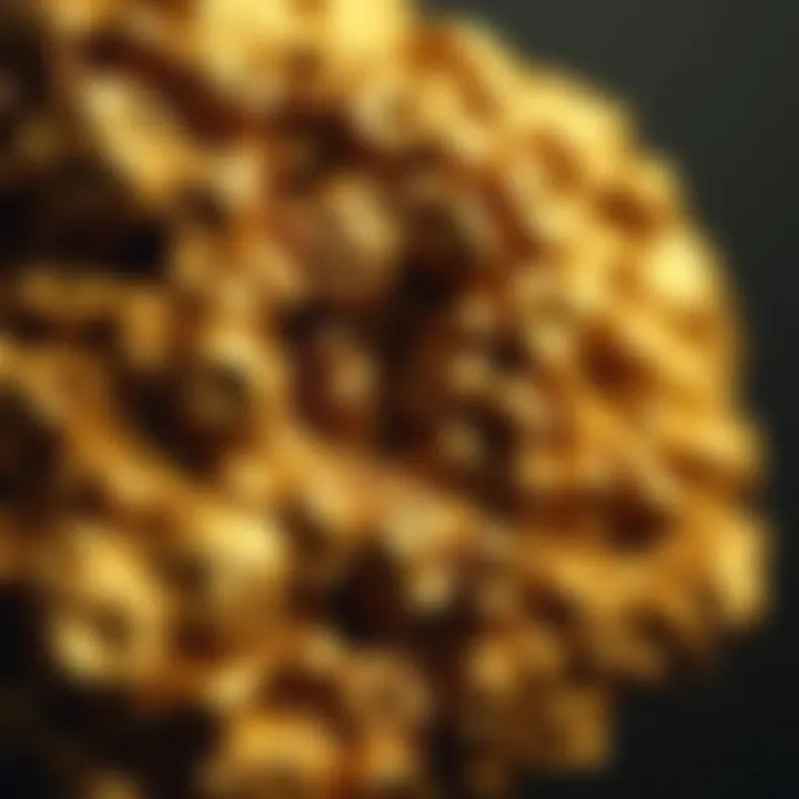 Detailed Texture of the Gold Nugget A close-up view showcasing the unique texture and luster of the gold nugget