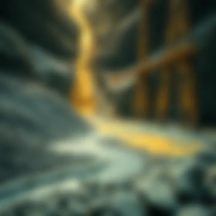 Gold Mining Landscape A scenic view of a gold mining site, symbolizing the search for gold