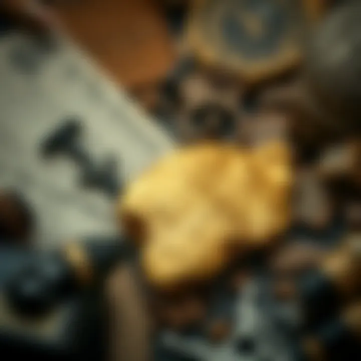 Artifacts from the Gold Rush Era Historical documents and artifacts from the gold rush era illustrating its significance