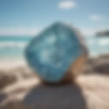 Larimar stone accompanied by ethical sourcing information