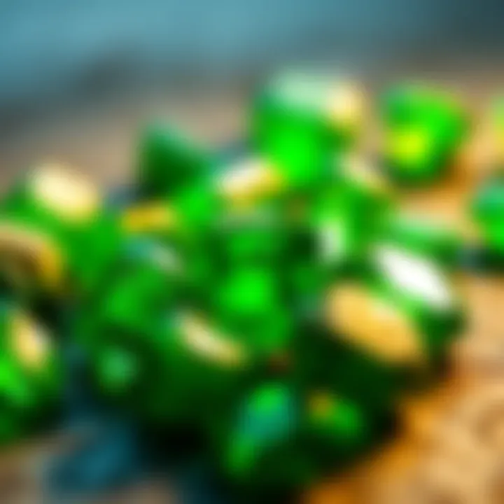 Emerald Enchantment Emeralds in various shades of green reflecting light