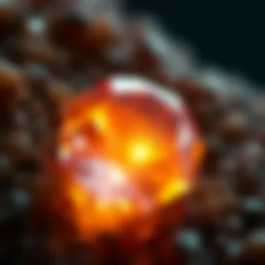 Light and Mineral Harmony Close-up of a gemstone illustrating the interplay of light and mineral composition