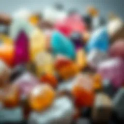 A vibrant array of assorted crystals showcasing their natural colors and forms