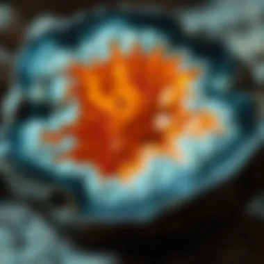 Close-up of a geode revealing its inner brilliance and unique mineral structure