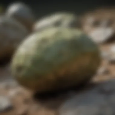 Artistic Uses of Olive Green Rock Artistic representation using olive green rock in sculpture or design