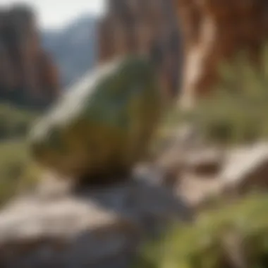 Olive Green Rock Formations in Nature Landscape featuring olive green rock formations in their natural habitat