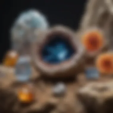 Mineralogical Insights into Geode Composition Mineralogical composition analysis showing different minerals in geodes