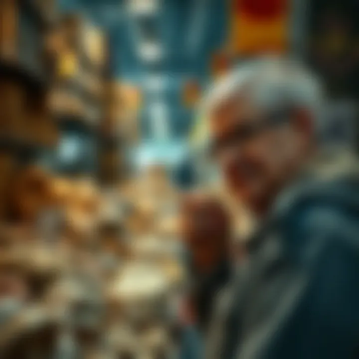 Passion for Paleontology: A Collector's Perspective A collector examining fossils at an Australian market