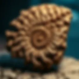 Detailed fossil specimen showcased in a collection