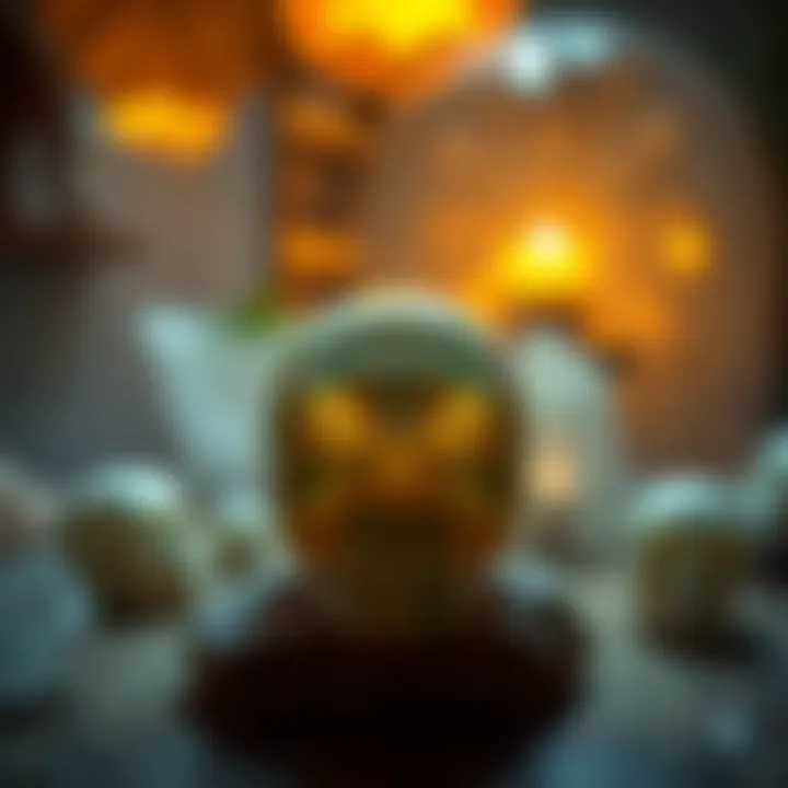 Crystal Skull Healing Session A serene healing session involving crystal skulls and meditative elements