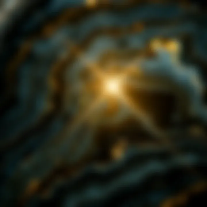 Intricate Patterns of Onyx Close-up view of onyx with intricate patterns and light reflection
