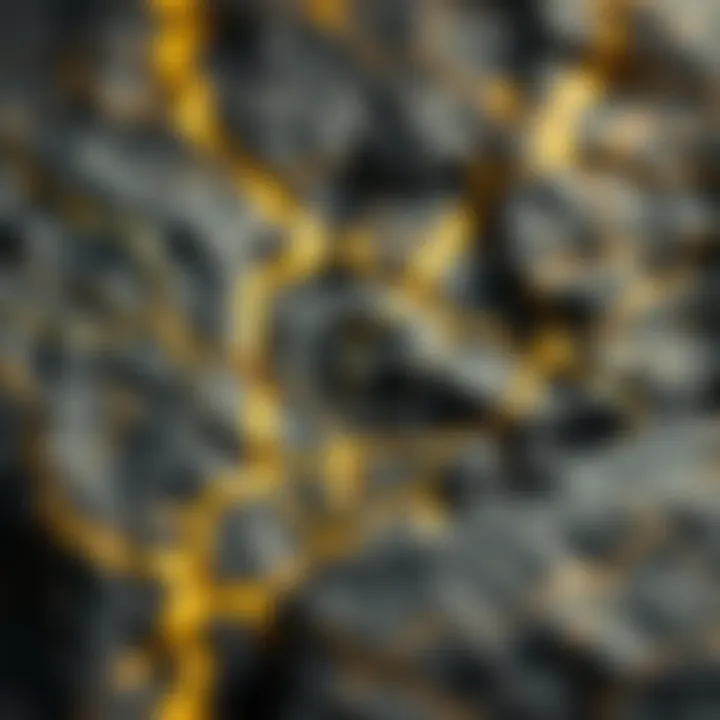 Natural Gold Veins in Rock Natural gold veins in rock