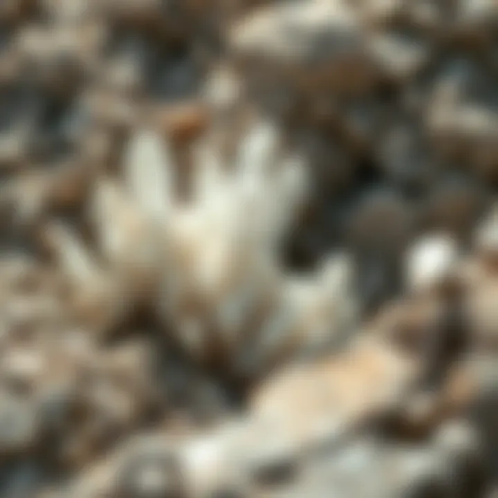 Natural Geological Formation Geological formation of white crystals with grey lines in natural settings