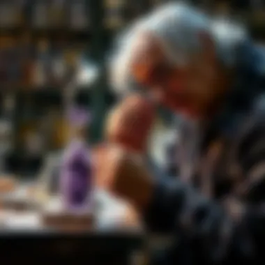 Master Craftsmanship of Amethyst Bottles Artisan crafting an amethyst bottle