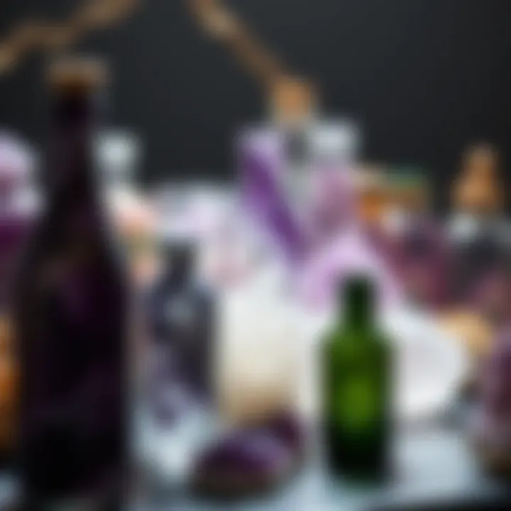 Diverse Designs of Amethyst Bottles A collection of amethyst bottles with diverse designs