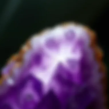 Geological Wonders of Amethyst Close-up of the geological features of amethyst