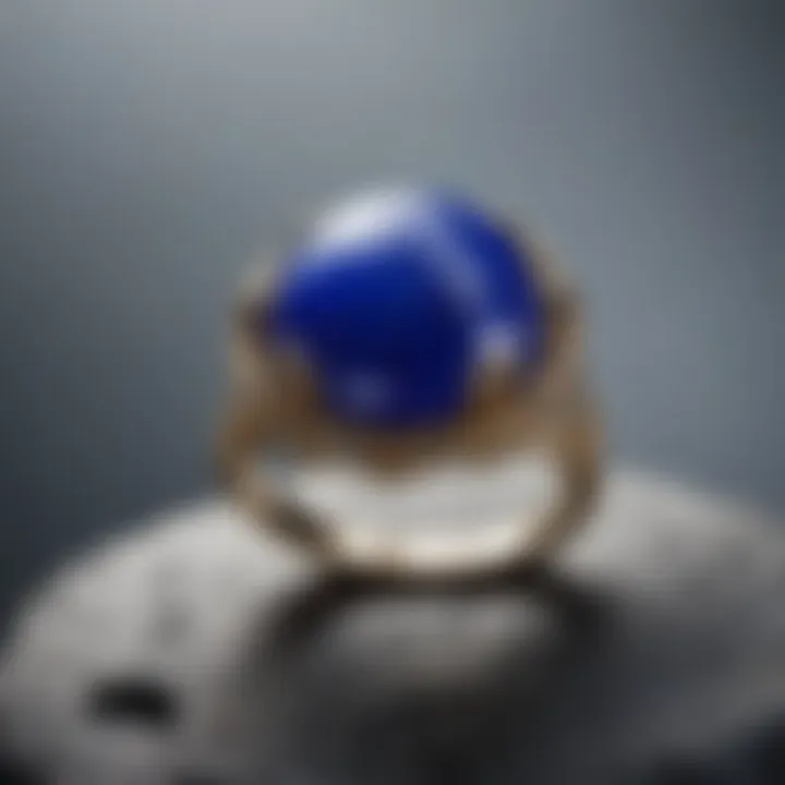 A contemporary piece of jewelry featuring lapis lazuli, highlighting its modern applications.