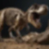 Fossilized skeleton of Tyrannosaurus rex showcasing its remarkable length