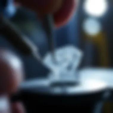 Precision in Diamond Cutting A diamond cutter meticulously shapes a raw diamond, showcasing the precision required in the industry.