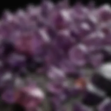 Diverse Collection of Purple Crystals A collection of various purple crystals arranged artistically to demonstrate diversity