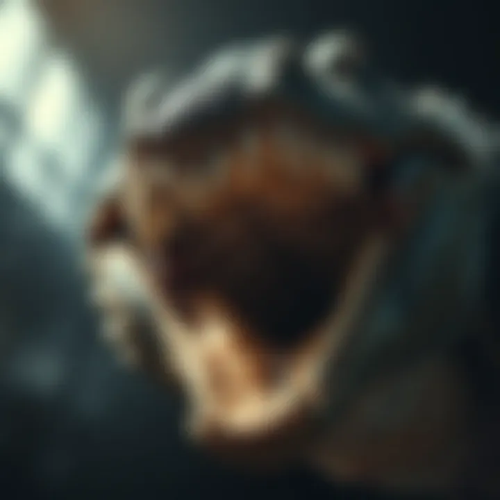 Close-up view of supercroc's jaw and teeth