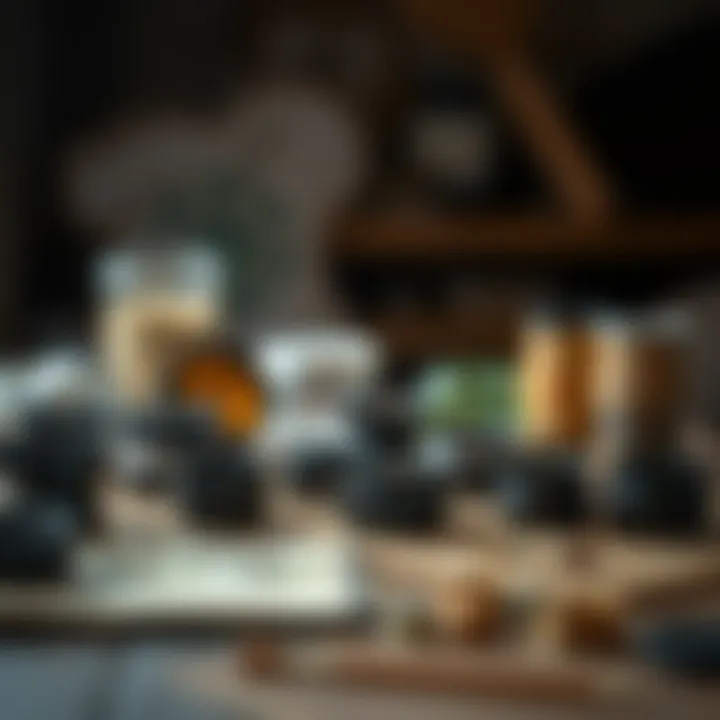 Diverse Hand Lens Options for Botanists Various types of hand lenses displayed on a wooden table