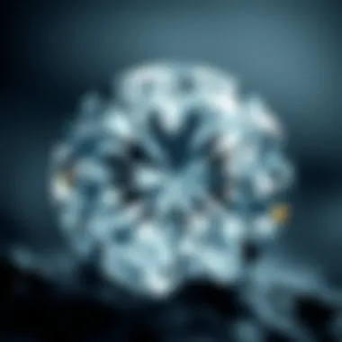 The intricate crystalline structure of a diamond