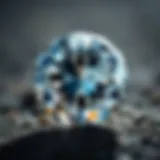 Close-up view of a brilliant-cut diamond showcasing its facets.