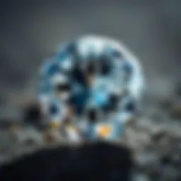Close-up view of a brilliant-cut diamond showcasing its facets.