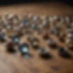 An assortment of jewelers lenses on a wooden table
