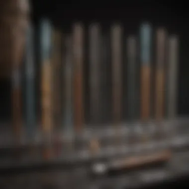Evolution of Dop Stick Designs Historical display of different dop stick designs from various eras