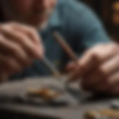 Mastering Dop Stick Techniques Craftsman expertly using a dop stick on a gemstone during the shaping process
