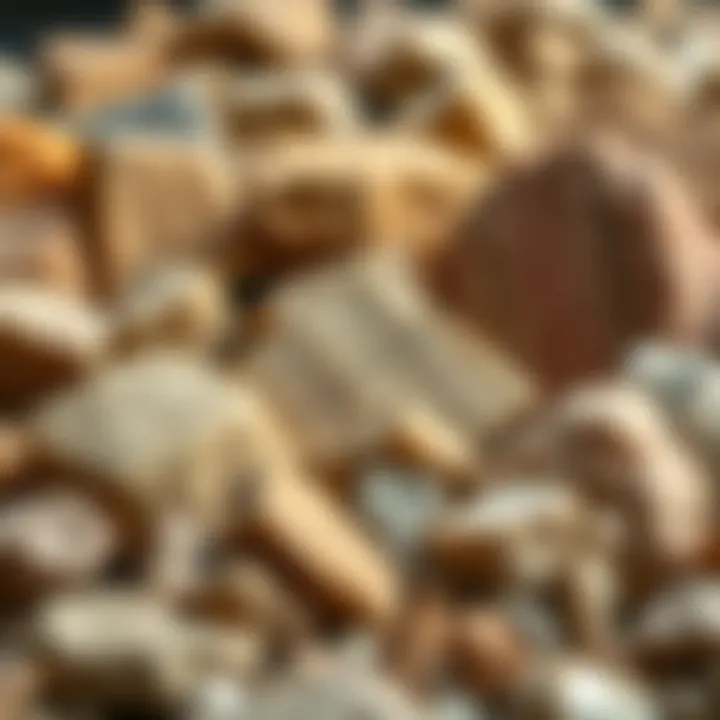 Different types of sandstone samples displayed for analysis