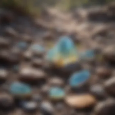 Natural Habitat of Opal-Like Stones A geological formation of opal-like stones in their natural habitat.